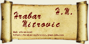 Hrabar Mitrović vizit kartica